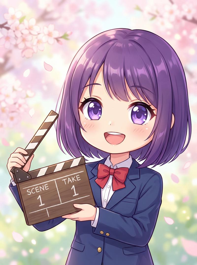 51视频美少女写真-紫发少女动漫角色