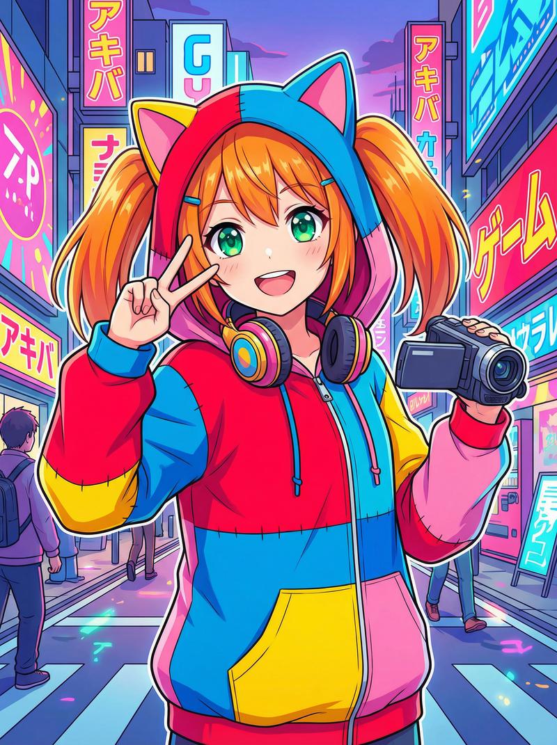 51视频动漫社区-元气橙发少女Cosplay